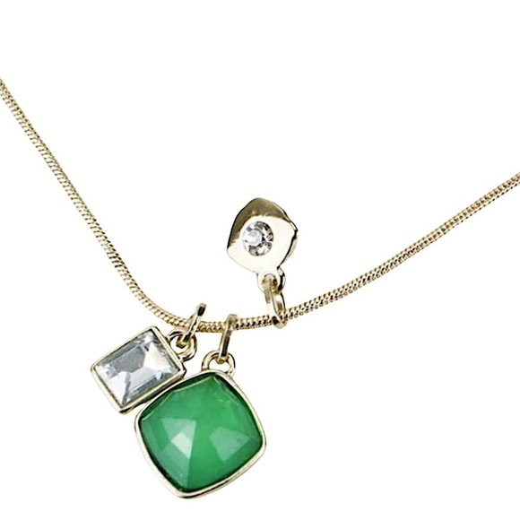 ANNE KLEIN • Green Gemstone Pendant Necklace - Picture 1 of 3